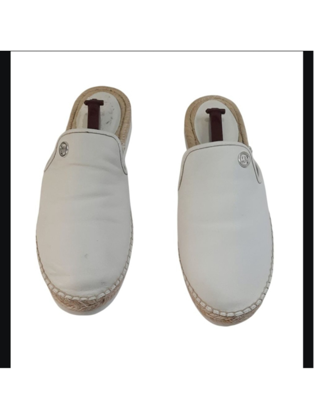 Women’s Michael Kors Hastings Espadrille Raised Sole Leather Mules •Size 10 - Picture 2 of 6